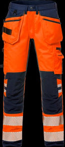High vis rakentajan stretch housut naisten lk 2 2710 PLU Hi-Vis Black / Red 34 - Suomen Brodeeraus