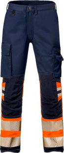 High vis Stretch housut lk 1 2705 PLU Hi-Vis Orange/Navy - Suomen Brodeeraus
