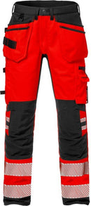 High vis Stretch housut lk 2 2707 PLU Hi-Vis Red/Black - Suomen Brodeeraus