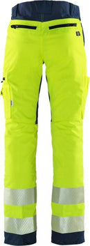 High vis stretch housut lk 2 2712 PLU Hi-Vis Yellow/Navy - Suomen Brodeeraus