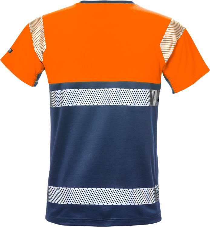 High vis t-paita lk 1 7518 THV Hi-Vis Orange/Navy - Suomen Brodeeraus