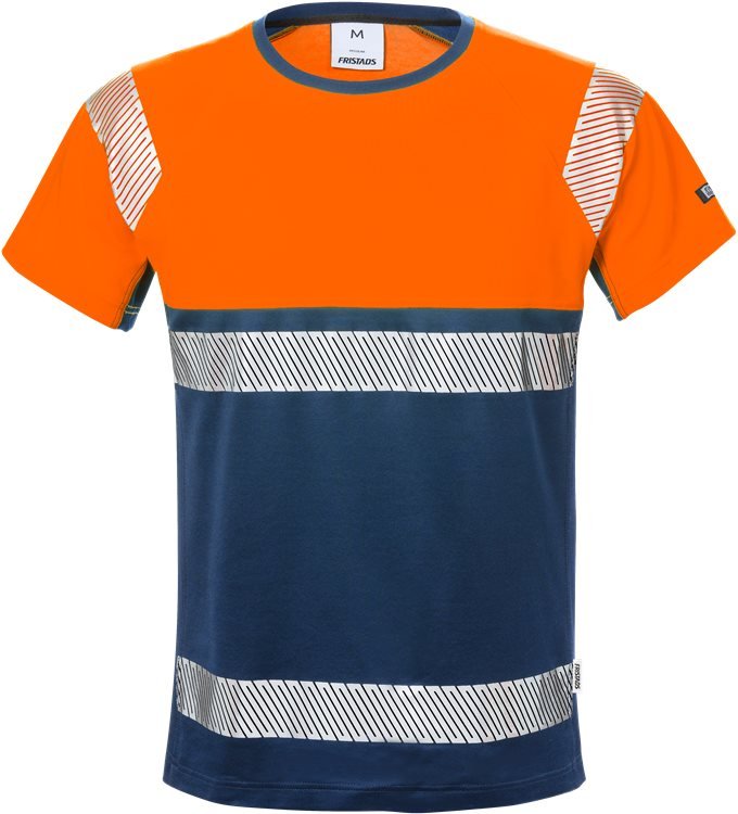 High vis t-paita lk 1 7518 THV Hi-Vis Orange/Navy - Suomen Brodeeraus