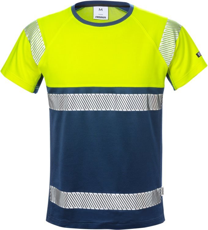 High vis t-paita lk 1 7518 THV Hi-Vis Yellow/Navy - Suomen Brodeeraus