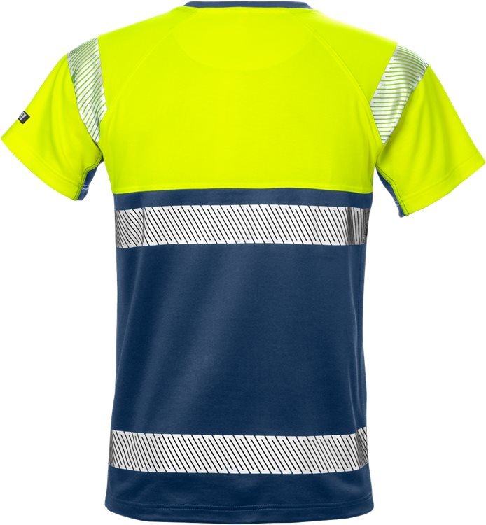 High vis t-paita lk 1 7518 THV Hi-Vis Yellow/Navy - Suomen Brodeeraus