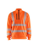 Highvis Collegepaita lyhyellä vetoketjulla Huomio oranssi - Suomen Brodeeraus