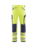 Highvis housut 4-way stretch Huomio keltainen/Mariininsininen - Suomen Brodeeraus