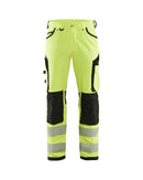 Highvis housut 4-way stretch Huomio keltainen/Musta - Suomen Brodeeraus