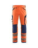 Highvis housut 4-way stretch Huomio oranssi/Mariininsininen - Suomen Brodeeraus