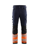 Highvis housut 4-way stretch Mariininsininen/Huomio oranssi - Suomen Brodeeraus
