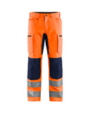 Highvis housut Stretch Huomio oranssi/Mariininsininen - Suomen Brodeeraus
