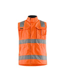 Highvis liivi Huomio oranssi/Mariininsininen - Suomen Brodeeraus