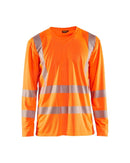 Highvis pitkähihainen t-paita, UV-suoja Huomio oranssi - Suomen Brodeeraus