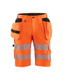 Highvis riipputaskushortsit stretch Huomio oranssi - Suomen Brodeeraus