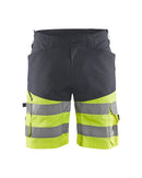 Highvis shortsit stretch Grafiitinharmaa/Huomio keltainen - Suomen Brodeeraus
