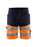 Highvis shortsit stretch Mariininsininen/Huomio oranssi - Suomen Brodeeraus
