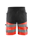 Highvis shortsit stretch Musta/Huomio punainen - Suomen Brodeeraus
