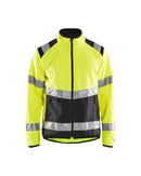 Highvis softshelltakki Huomio keltainen/Musta - Suomen Brodeeraus