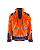 Highvis softshelltakki Huomio oranssi/Mariininsininen - Suomen Brodeeraus