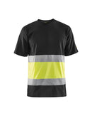 Highvis t-paita Musta/Huomio keltainen - Suomen Brodeeraus