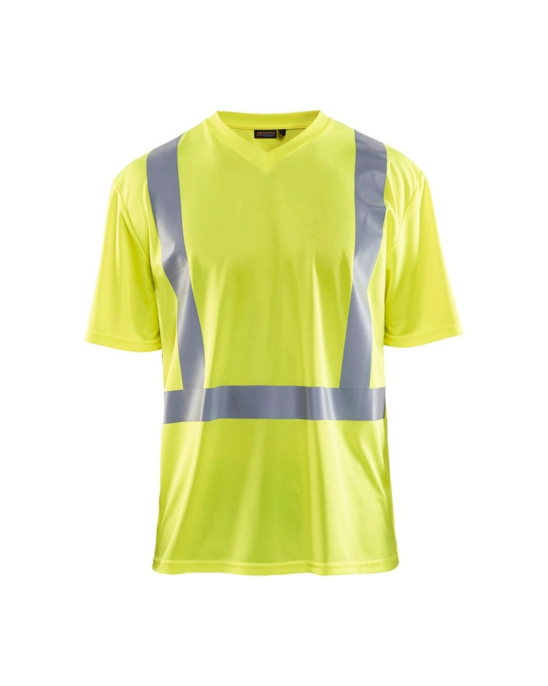 Highvis t-paita, UV-suoja Huomio keltainen - Suomen Brodeeraus