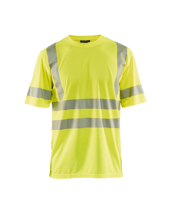 Highvis t-paita, UV-suoja Huomio keltainen - Suomen Brodeeraus