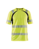 Highvis t-paita, UV-suoja Huomio keltainen/Musta - Suomen Brodeeraus