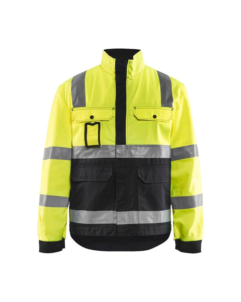 Highvis takki Huomio keltainen/Musta - Suomen Brodeeraus