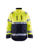 Highvis talvitakki Huomio keltainen/Mariininsininen - Suomen Brodeeraus