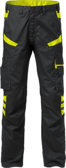 Housut 2552 STFP Black/Hivis Yellow - Suomen Brodeeraus