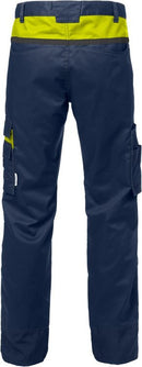 Housut 2552 STFP Navy/Hi-Vis Yellow - Suomen Brodeeraus