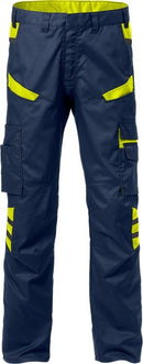 Housut 2552 STFP Navy/Hi-Vis Yellow - Suomen Brodeeraus