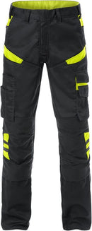 Housut 2555 STFP Black/Hivis Yellow - Suomen Brodeeraus