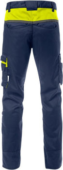 Housut 2555 STFP Navy/Hi-Vis Yellow - Suomen Brodeeraus