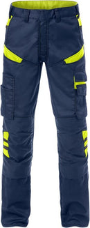 Housut 2555 STFP Navy/Hi-Vis Yellow - Suomen Brodeeraus