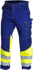 Housut HiVis FR 1.0 Tummansininen/Neonkeltainen - Suomen Brodeeraus