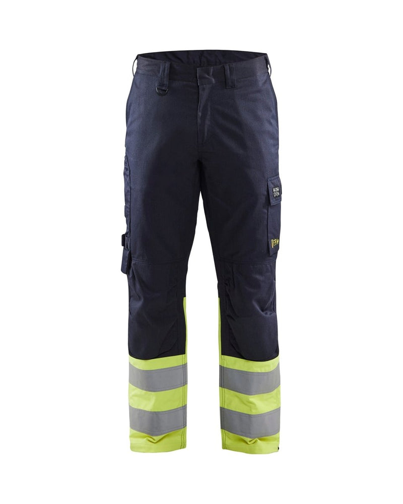 Housut Luontainen Palosuojaus Steel Mariininsininen/Huomio keltainen - Suomen Brodeeraus