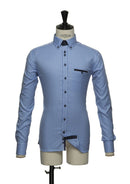 J.H&FROST PURPLE BOW 41 SLIM Blue check - Suomen Brodeeraus