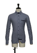 J.H&FROST PURPLE BOW 41 SLIM Navy check - Suomen Brodeeraus