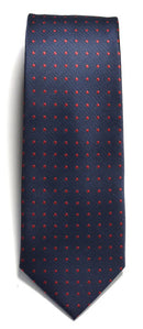 J.H&FROST TIE Navy/red DOT - Suomen Brodeeraus