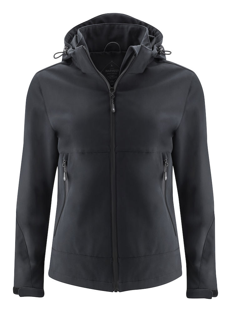 LODGETOWN WOMAN SOFTSHELL BLACK - Suomen Brodeeraus