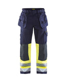 Multinorm riipputaskuhousut Mariininsininen/Huomio keltainen - Suomen Brodeeraus