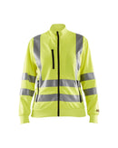 Naisten highvis college vetoketjulla Huomio keltainen - Suomen Brodeeraus