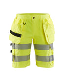 Naisten highvis shortsit stretch Huomio keltainen - Suomen Brodeeraus