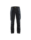 Naisten housut denim stretch Musta/Musta - Suomen Brodeeraus