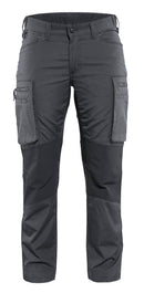 Naisten housut Stretch Tummanharmaa/Musta - Suomen Brodeeraus