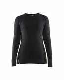 Naisten palosuojattu aluspaita, 78% merinovilla Musta - Suomen Brodeeraus