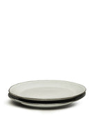 Nature lautanen 2 kpl, vaaleanharmaa - Suomen Brodeeraus