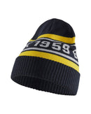 Neulottu pipo Tumma mariininsininen/Keltainen onesize - Suomen Brodeeraus