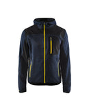 Neulottu softshelltakki Tumma mariininsininen/Keltainen - Suomen Brodeeraus