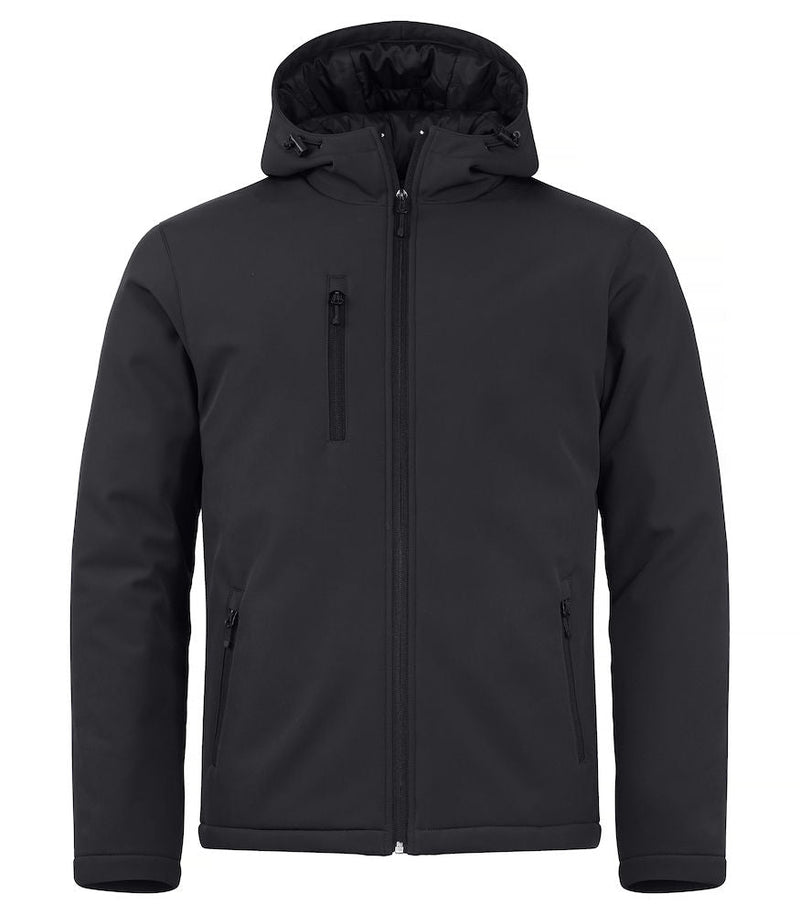 Padded Hoody Softshell Black - Suomen Brodeeraus